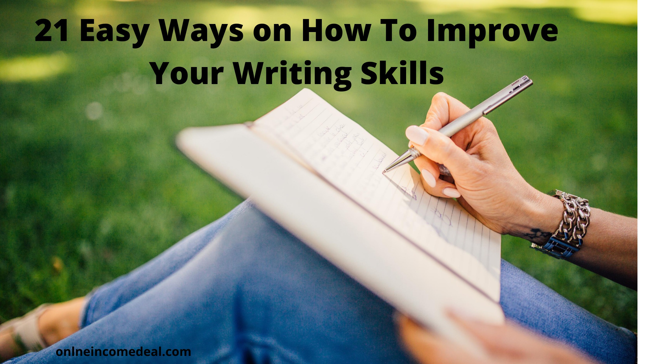 A lady writing on her notebook